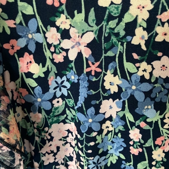 Tommy Hilfiger: Navy Blue/Pink Flower Dress- ruffles- 10 - Picture 4 of 16